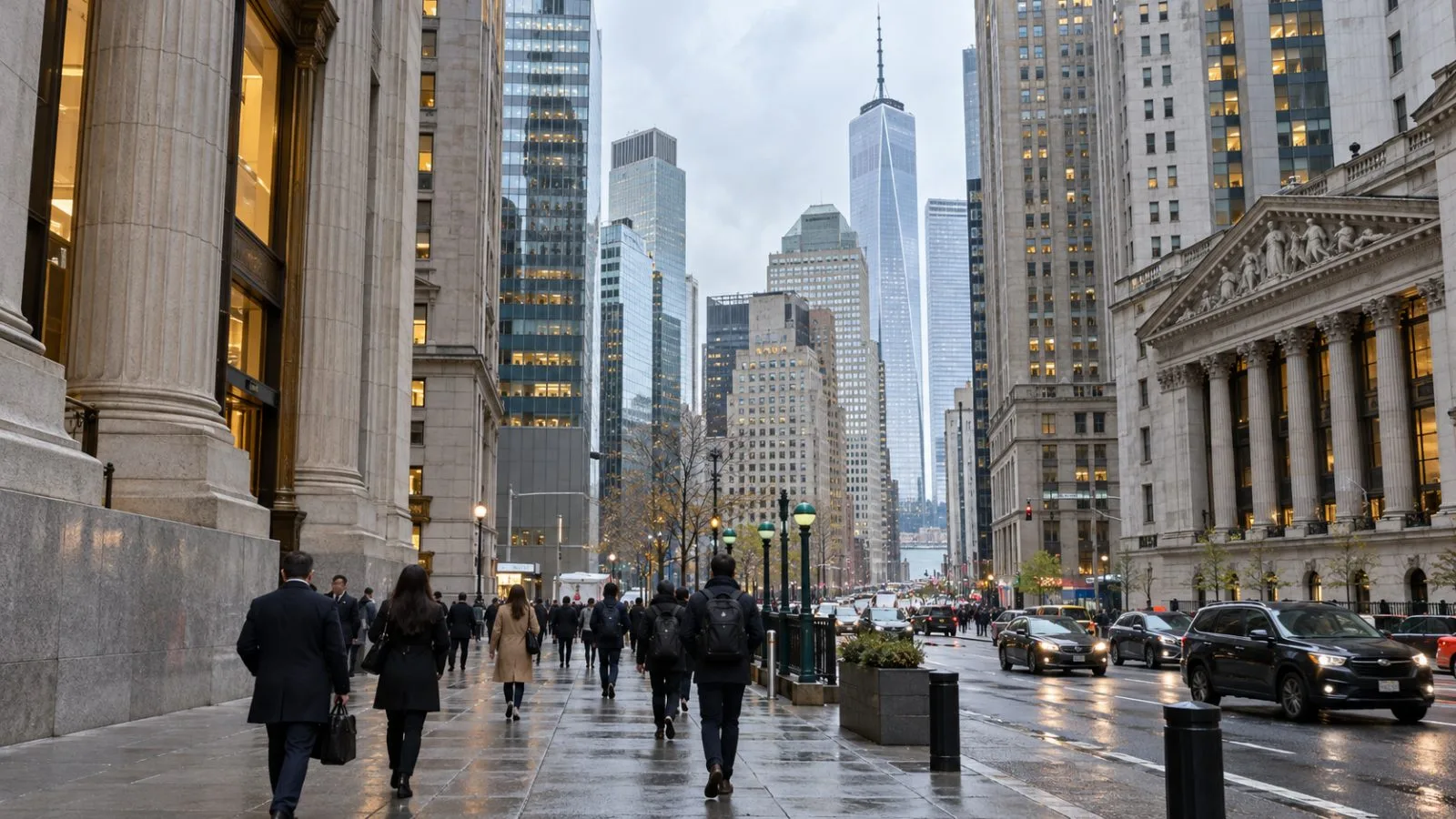 Pedestrians pass the New York Stock Exchange on Wall Street in Lower Manhattan. / EconoTimes.ai