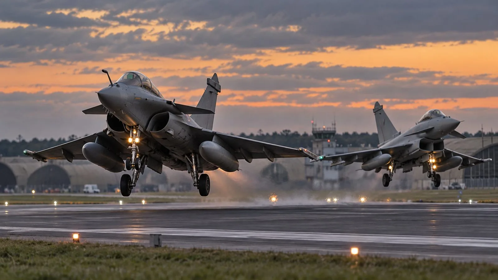 A French Rafale and British Typhoon take off from Saint-Dizier Air Base in France (AI-generated image / EconoTimes)