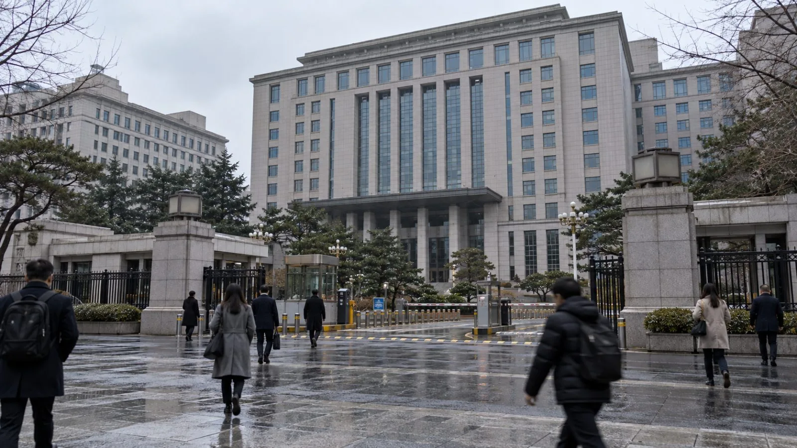 People pass the Ministry of Finance building in Beijing, China, on an overcast afternoon. (AI-generated image / EconoTimes)