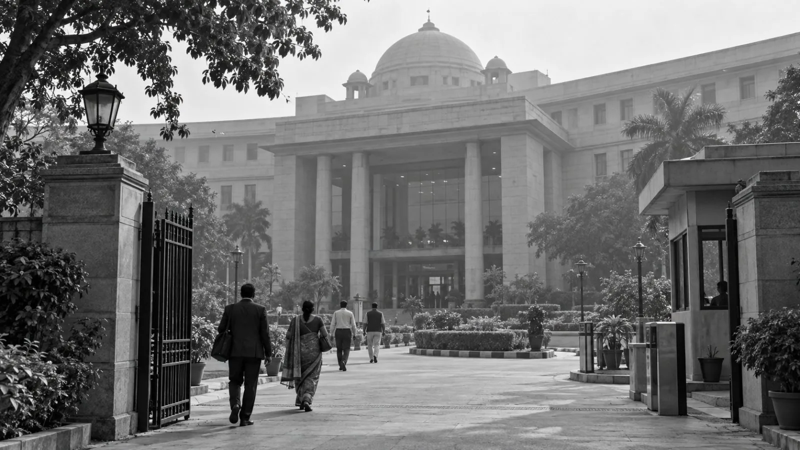 Visitors enter Ministry of Science and Technology offices in New Delhi, India. (AI-generated image / EconoTimes)