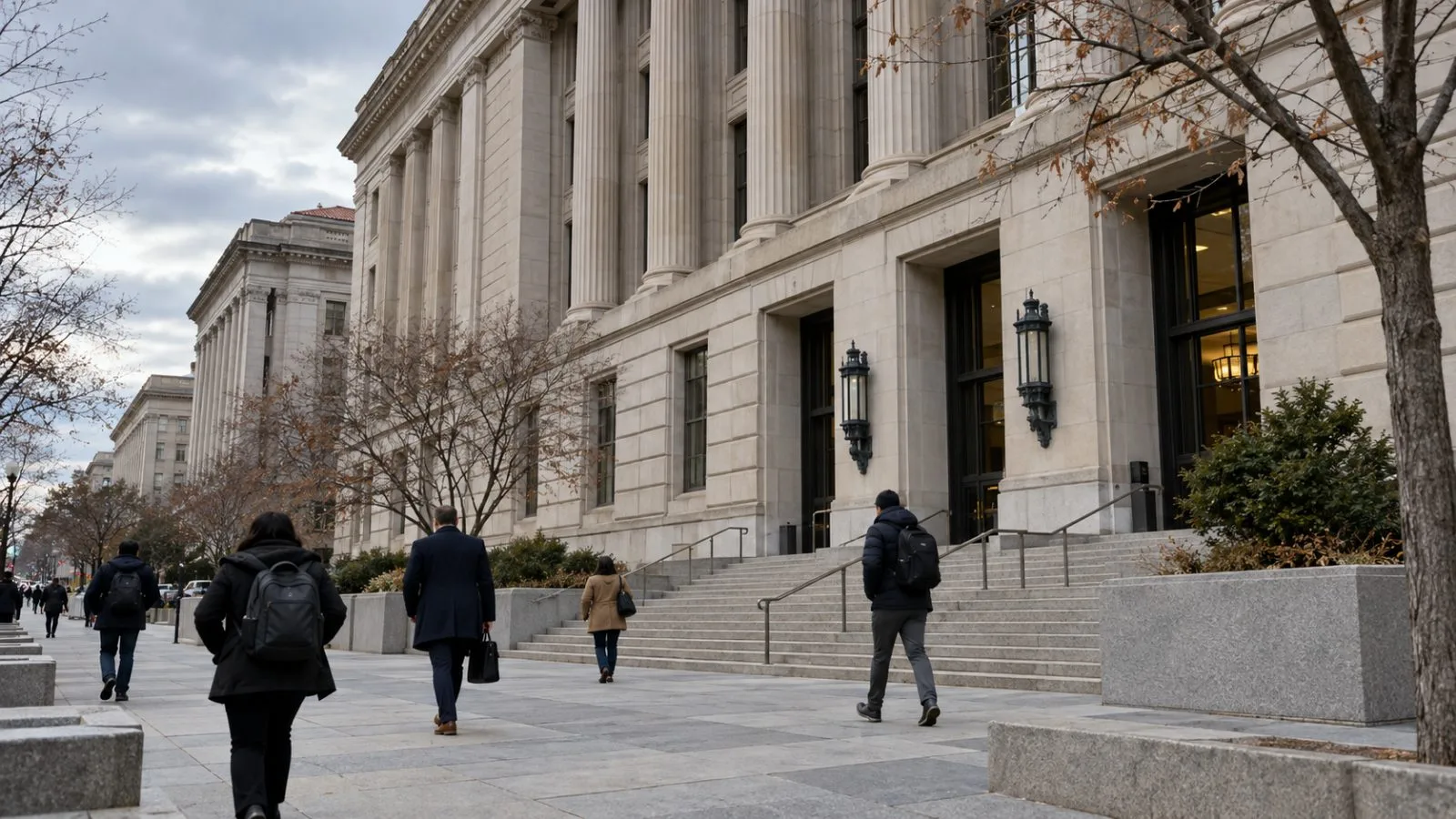 Pedestrians pass the Internal Revenue Service headquarters in Washington, D.C. (AI-generated image / EconoTimes)