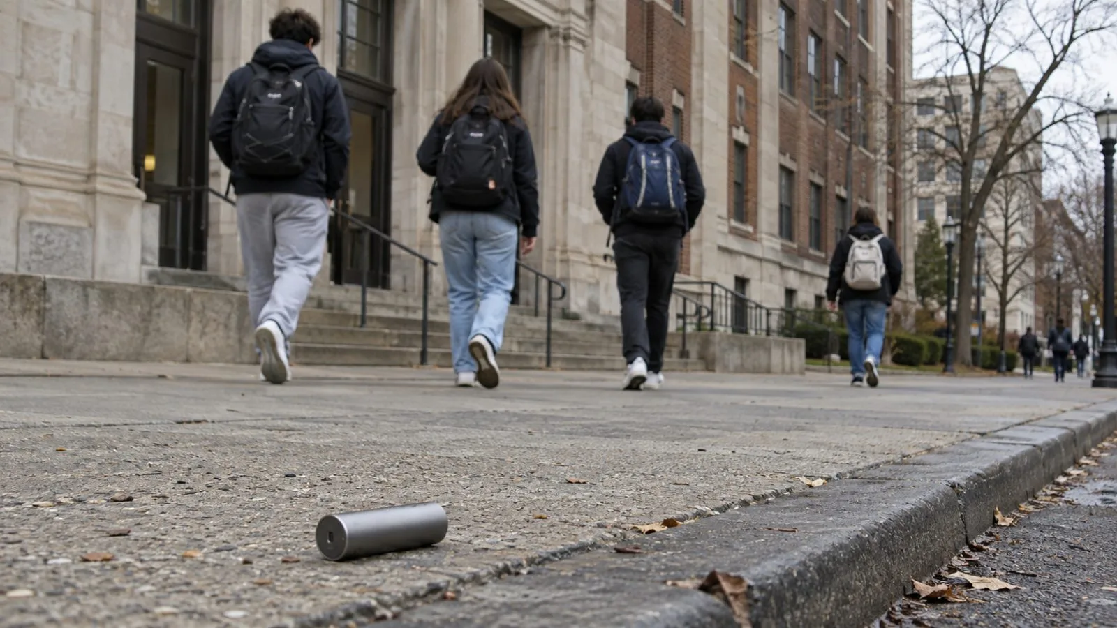 A discarded e-cigarette lies outside a high school in Washington, D.C. (AI-generated image / EconoTimes)