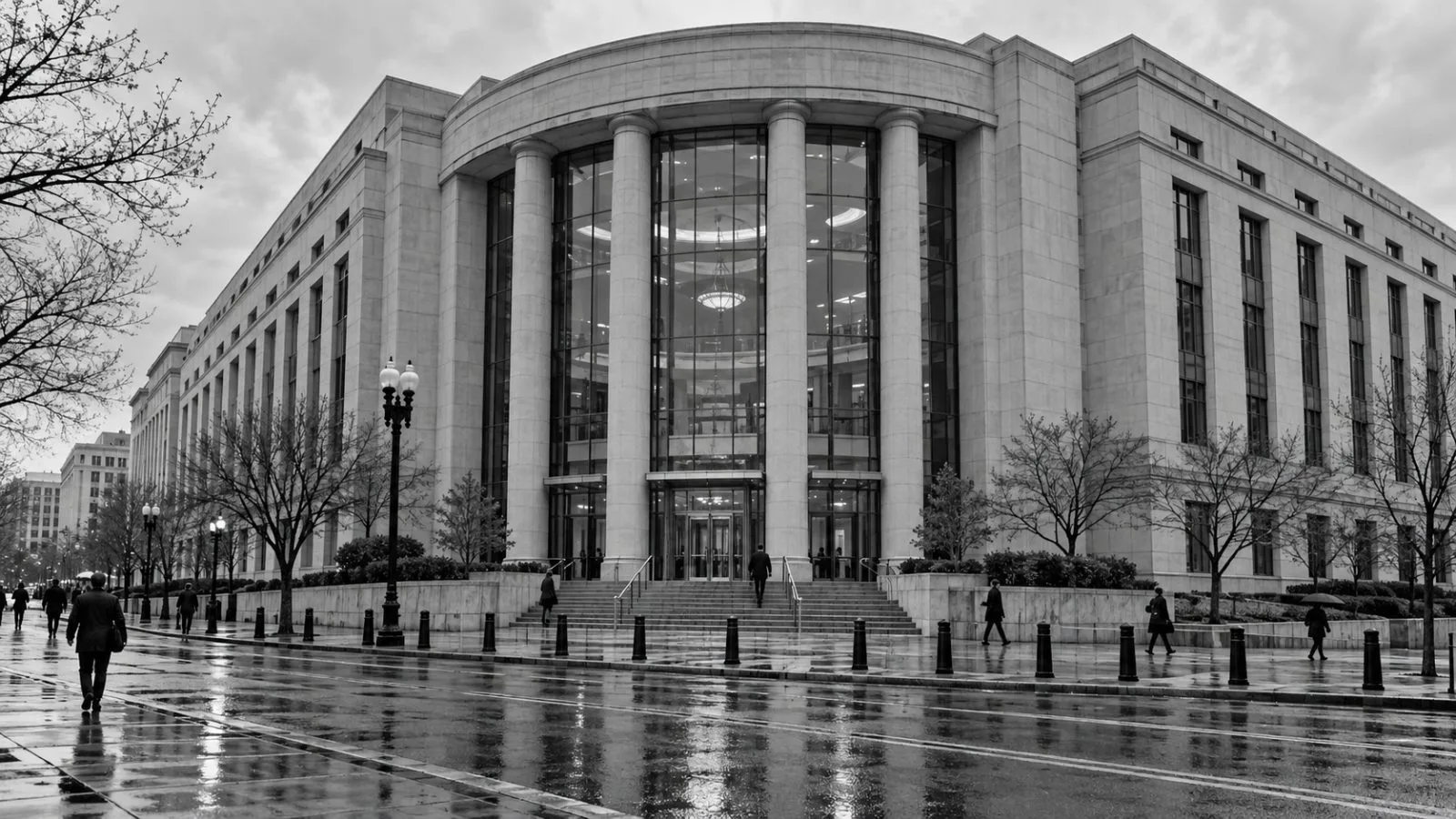 Pedestrians pass the Securities and Exchange Commission headquarters in Washington, D.C. (AI-generated image / EconoTimes)
