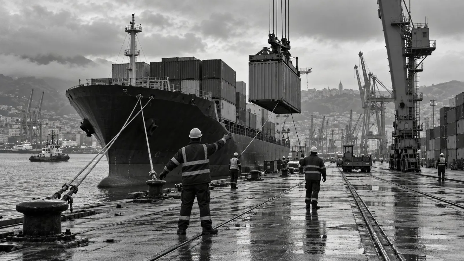Freight containers are loaded onto a vessel at the Port of Genoa, Italy. (AI-generated image / EconoTimes)