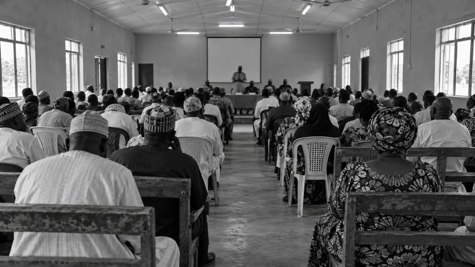 Attendees gather for a political meeting at Kuje Area Council in Abuja, Nigeria (AI-generated image / EconoTimes)