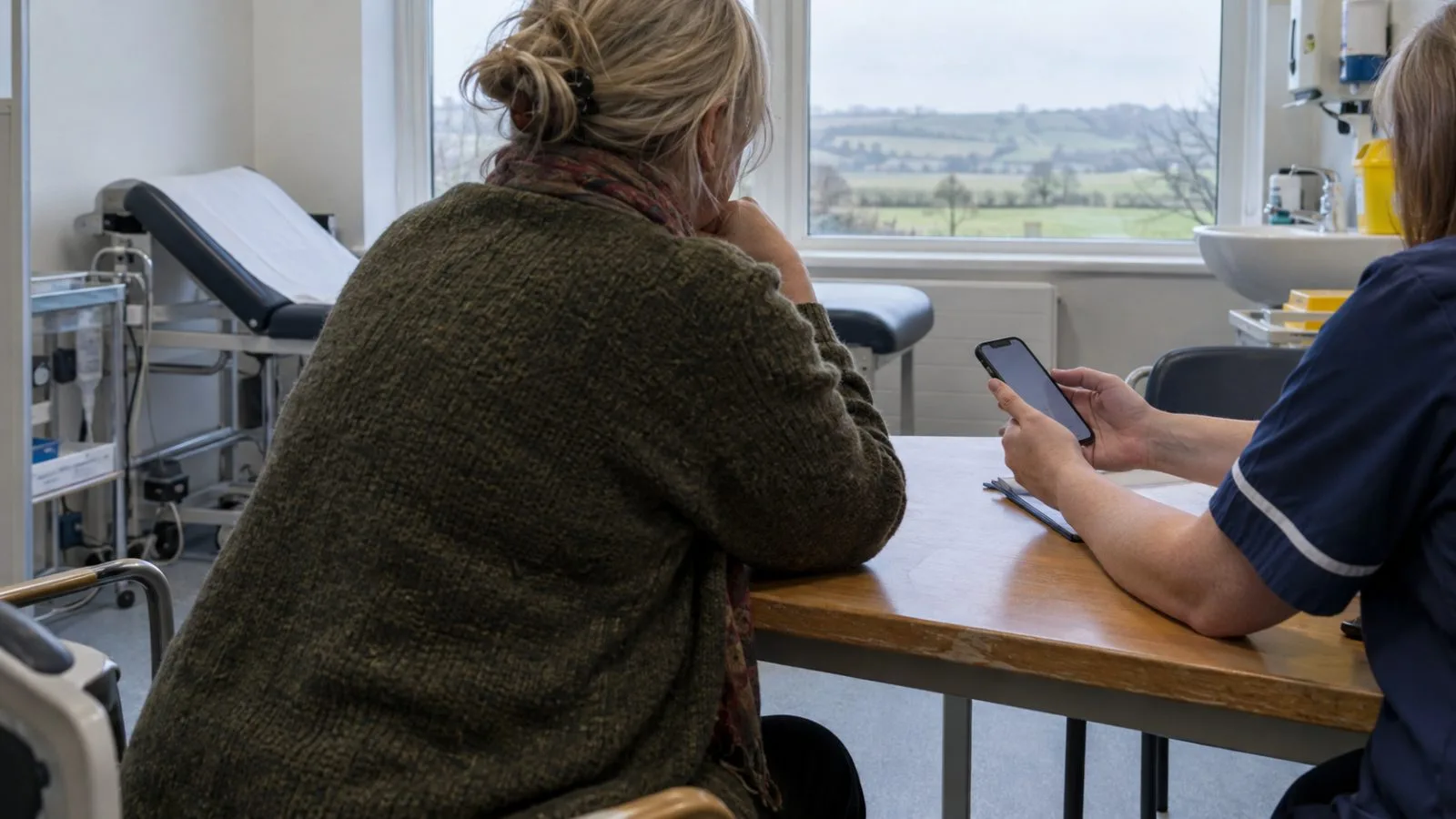 A visitor holds a smartphone outside Vantage Point in Exeter, England. / EconoTimes.ai