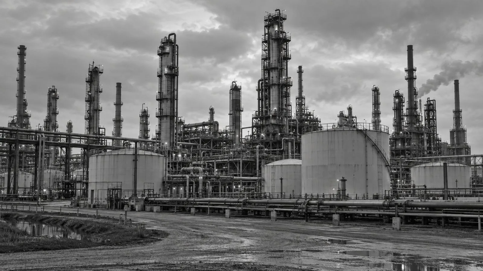 Process towers and pipe racks rise at the Diamond Green Diesel refinery in Norco, Louisiana. (AI-generated image / EconoTimes)