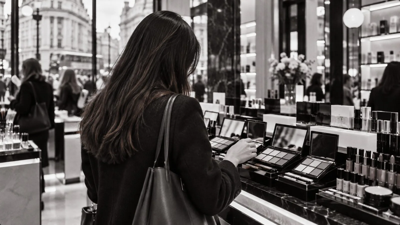 A shopper browses cosmetics at Space NK’s Oxford Circus flagship in London, England / EconoTimes.ai