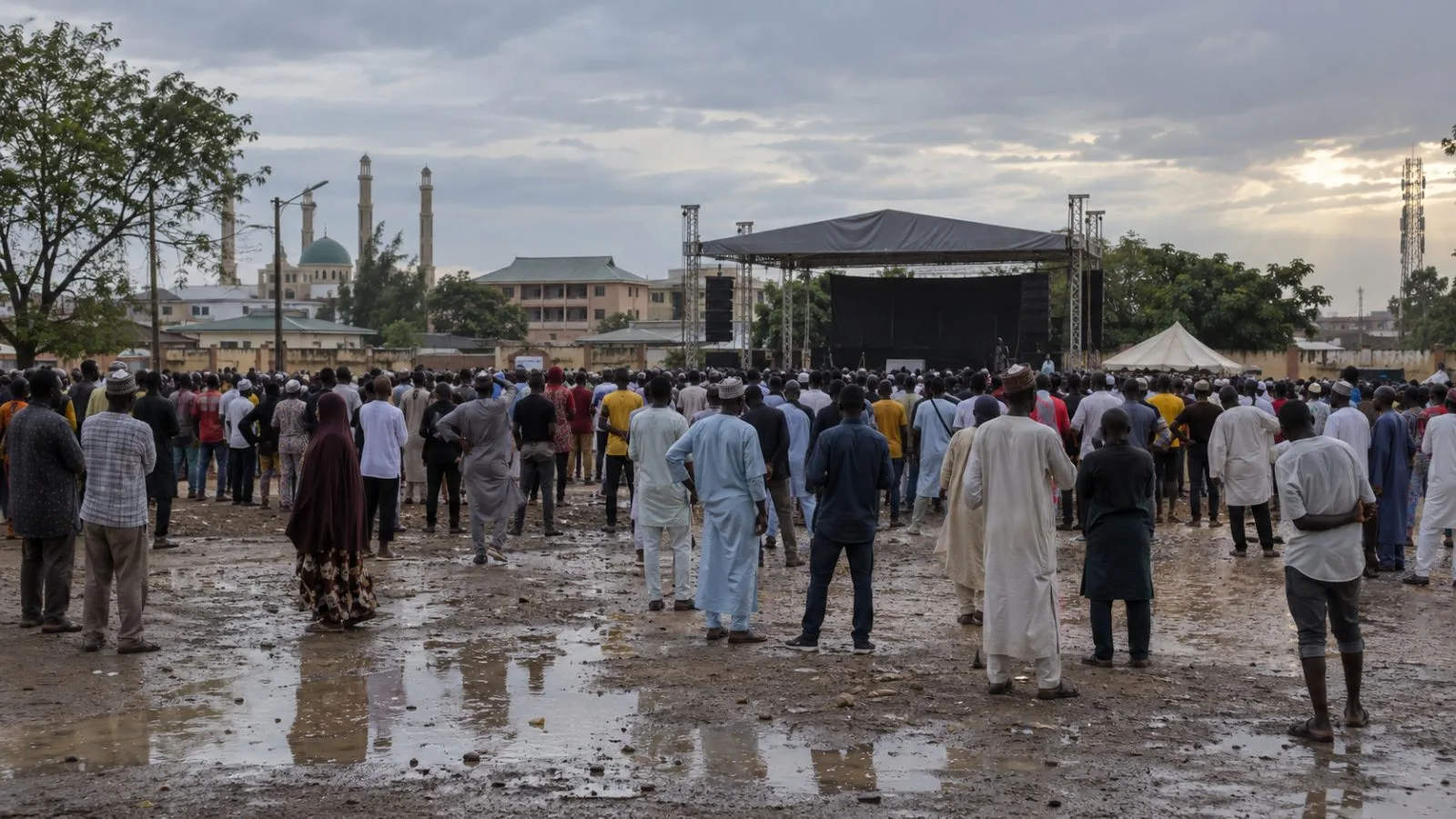 Supporters gather at an election campaign rally in Kaduna, Nigeria. (AI-generated image / EconoTimes)