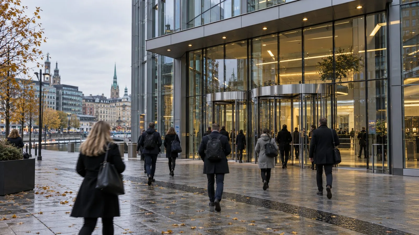 Pedestrians pass the Swiss exchange building in Zurich on an overcast morning. / EconoTimes.ai