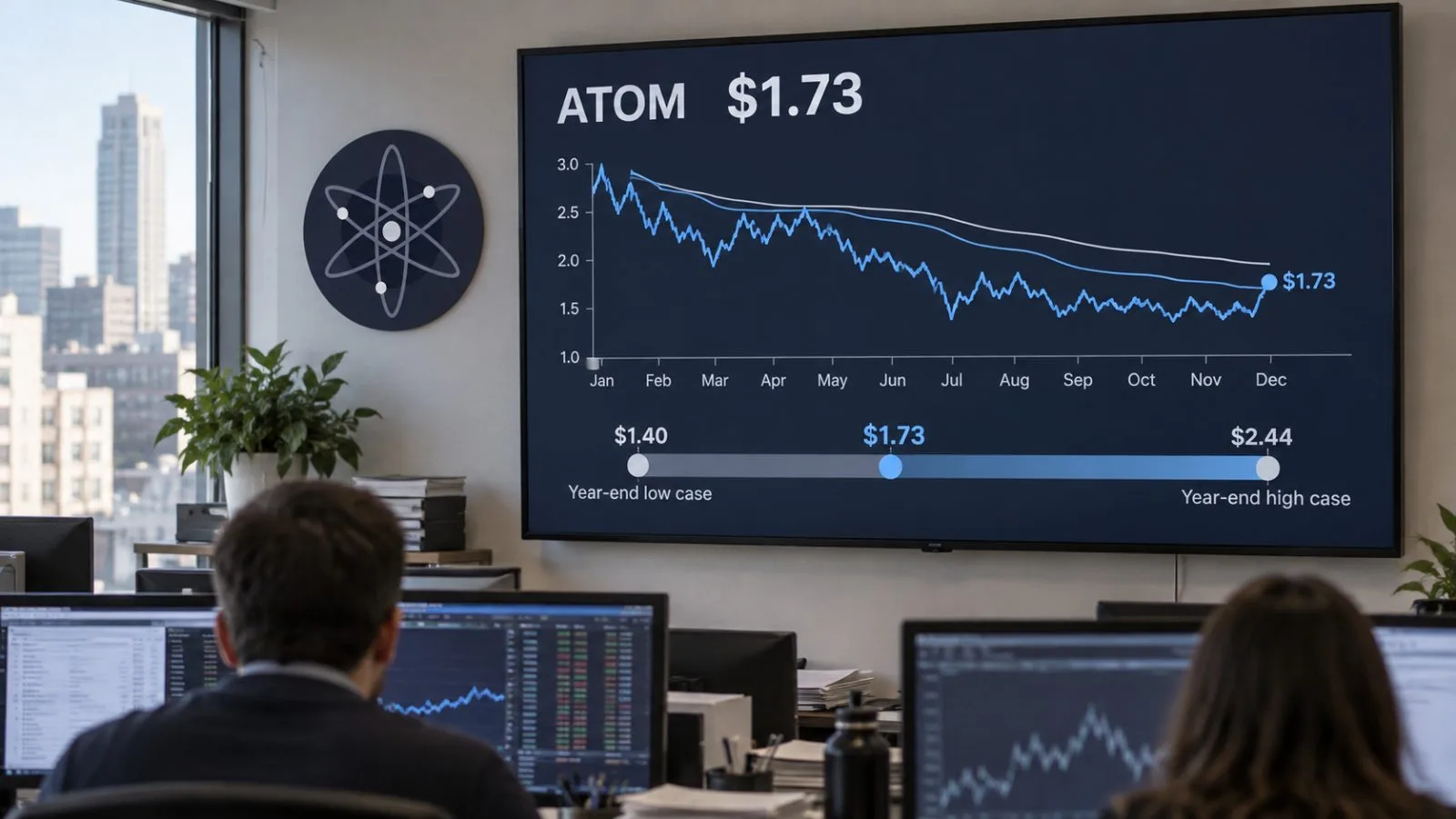 A person checks a phone inside a cryptocurrency trading office in Seoul. / EconoTimes.ai