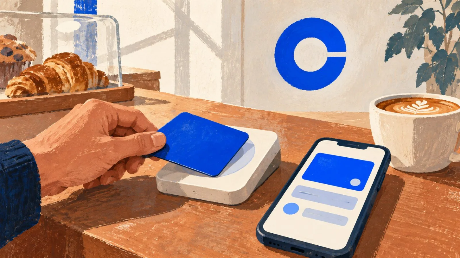 An anonymous hand holds a phone on a financial-district sidewalk in San Francisco. / TokenPost.ai