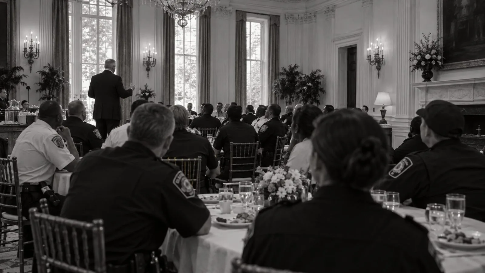 First responders gather for a White House lunch in Washington, D.C. (AI-generated image / EconoTimes)