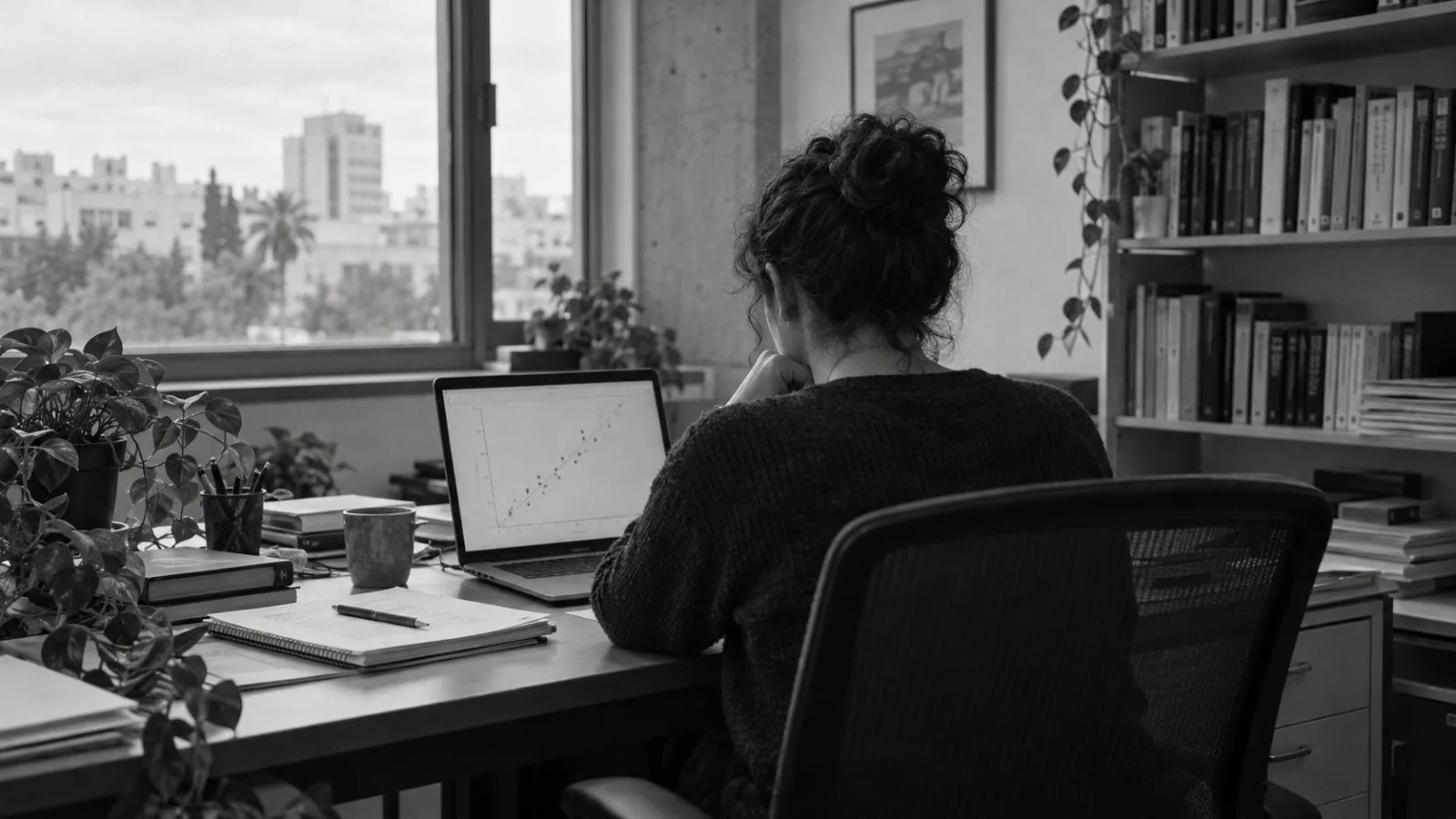 A researcher reviews forecast data at Tel Aviv University in Tel Aviv, Israel. (AI-generated image / EconoTimes)
