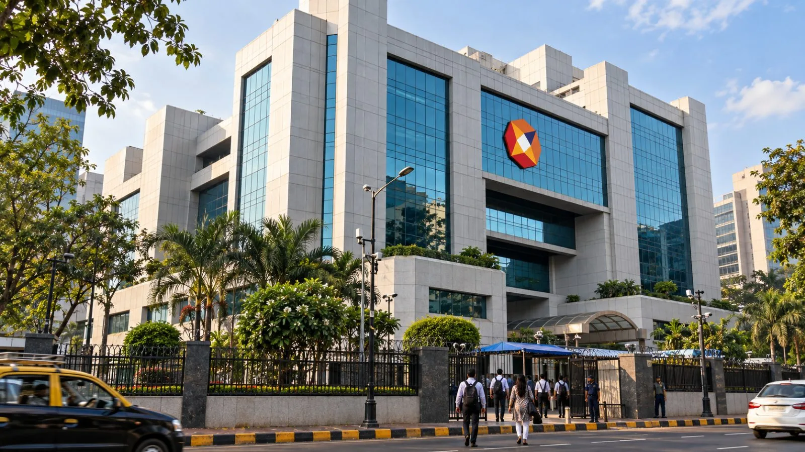 Visitors approach Exchange Plaza, home to the National Stock Exchange, in Mumbai. / EconoTimes.ai