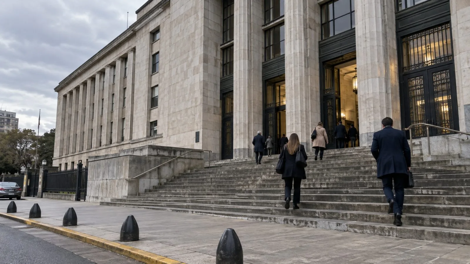 People enter a federal courthouse in Buenos Aires, Argentina. / EconoTimes.ai