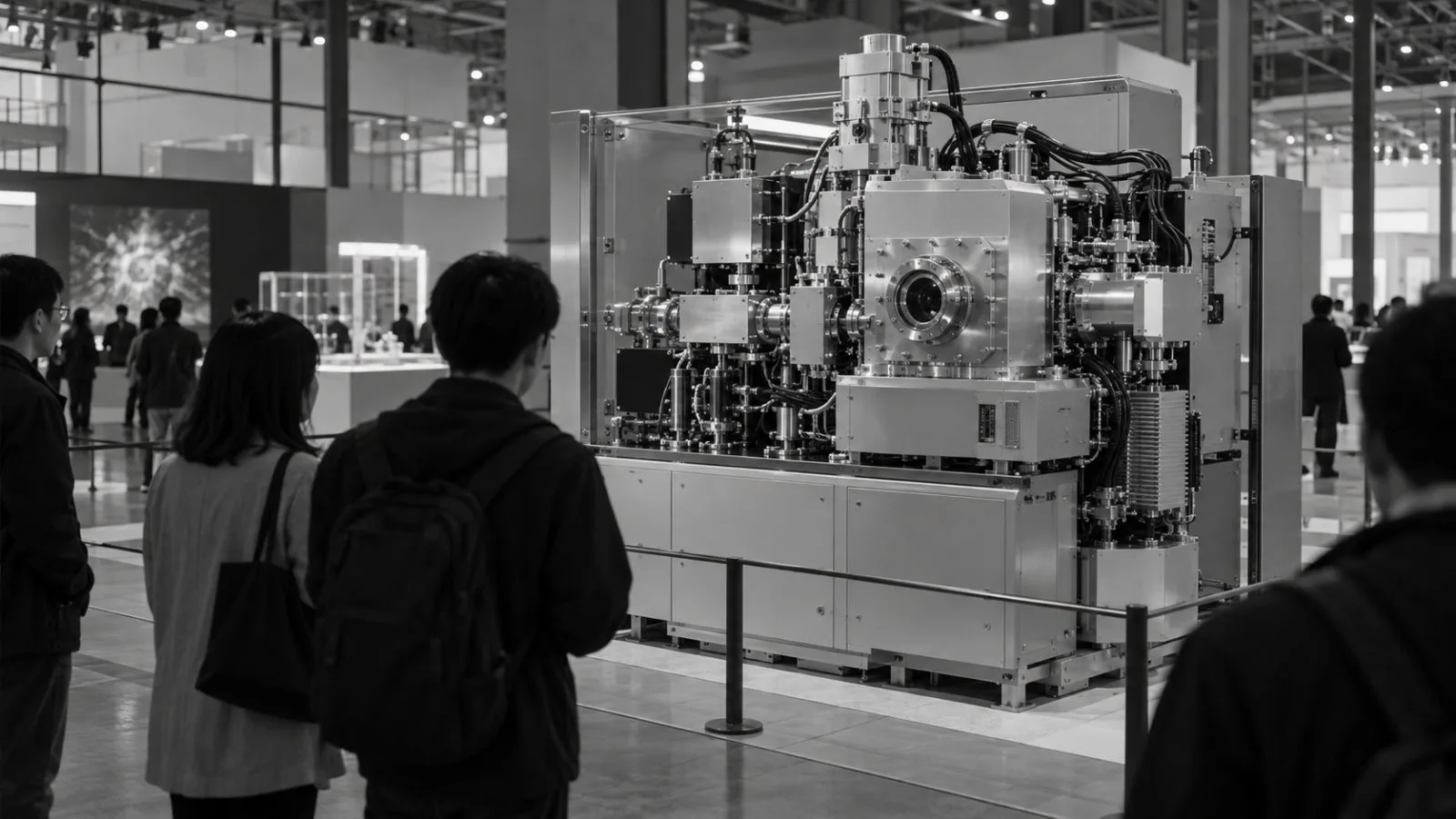 A light-source prototype sits on display at an exhibition hall in Shanghai, China. (AI-generated image / EconoTimes)