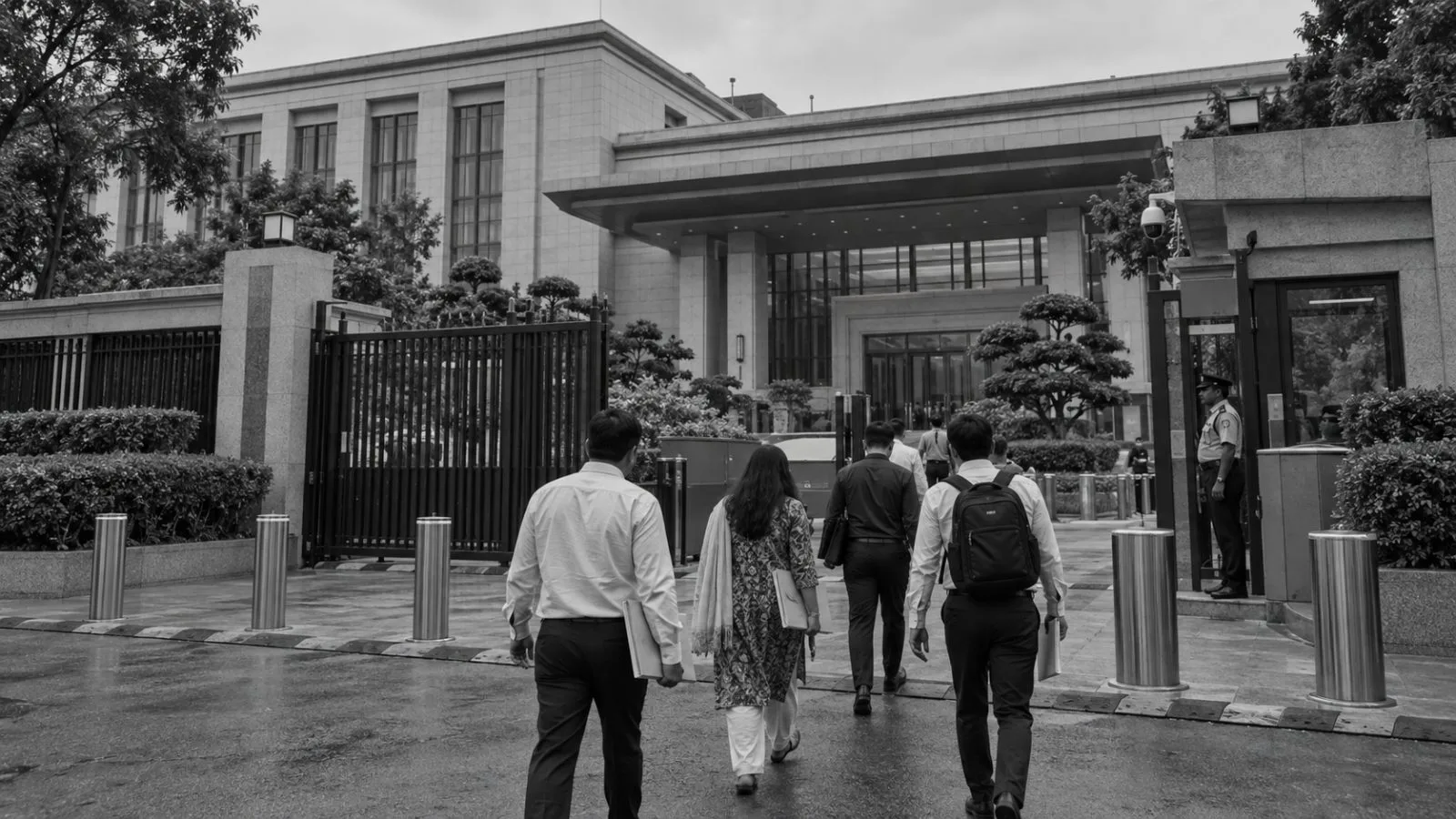 Applicants carry document folders toward the Chinese Embassy in New Delhi, India. (AI-generated image / EconoTimes)