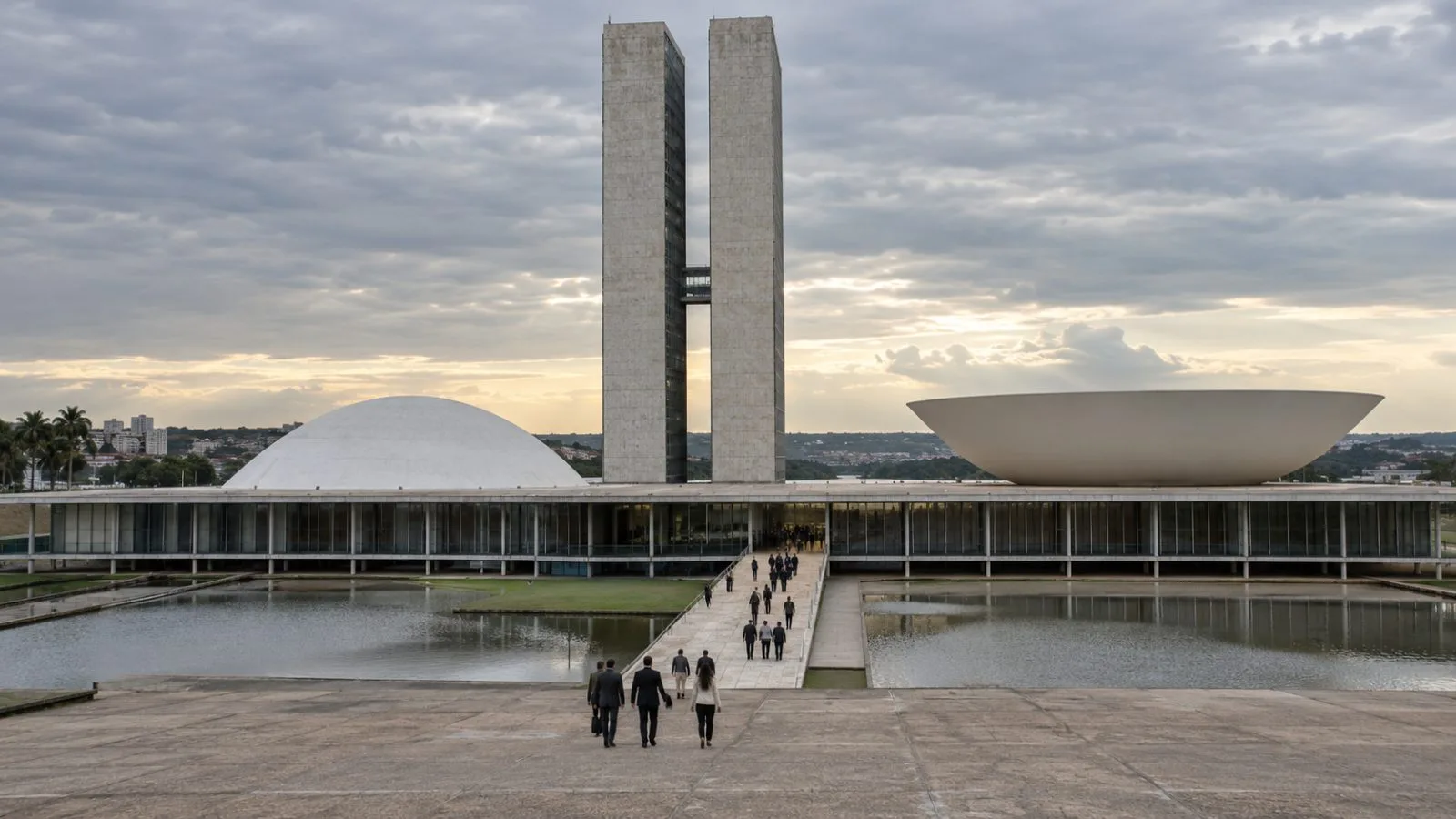Lawmakers enter Brazil’s National Congress in Brasília as debate over the federal budget looms. (AI-generated image / EconoTimes)