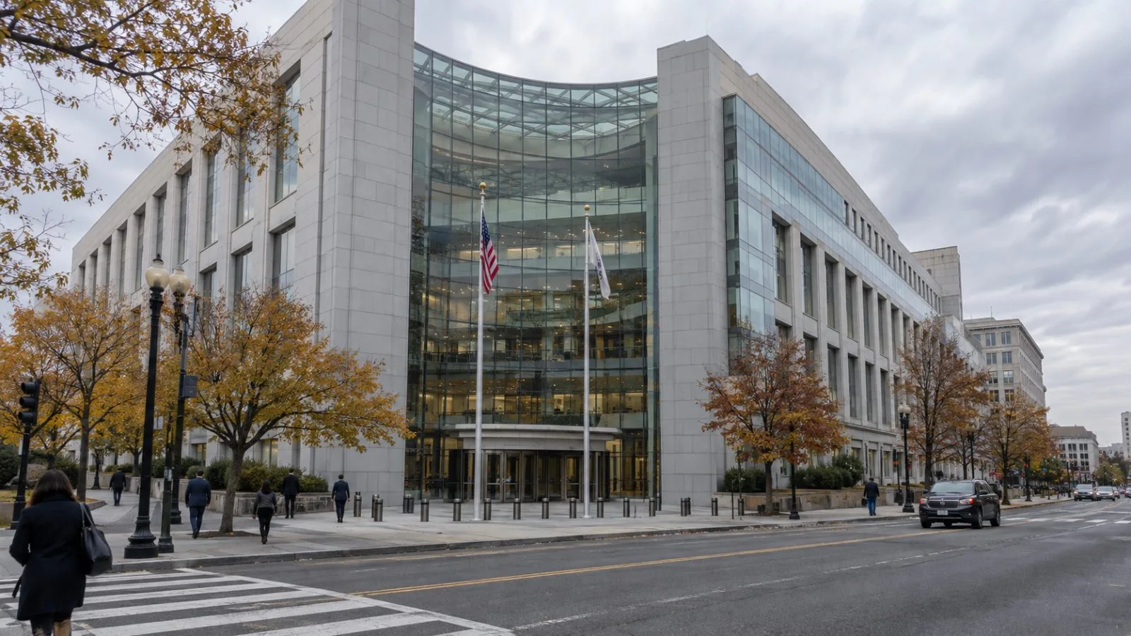 The U.S. Securities and Exchange Commission headquarters stands in Washington, D.C., on an overcast morning. (AI-generated image / EconoTimes)