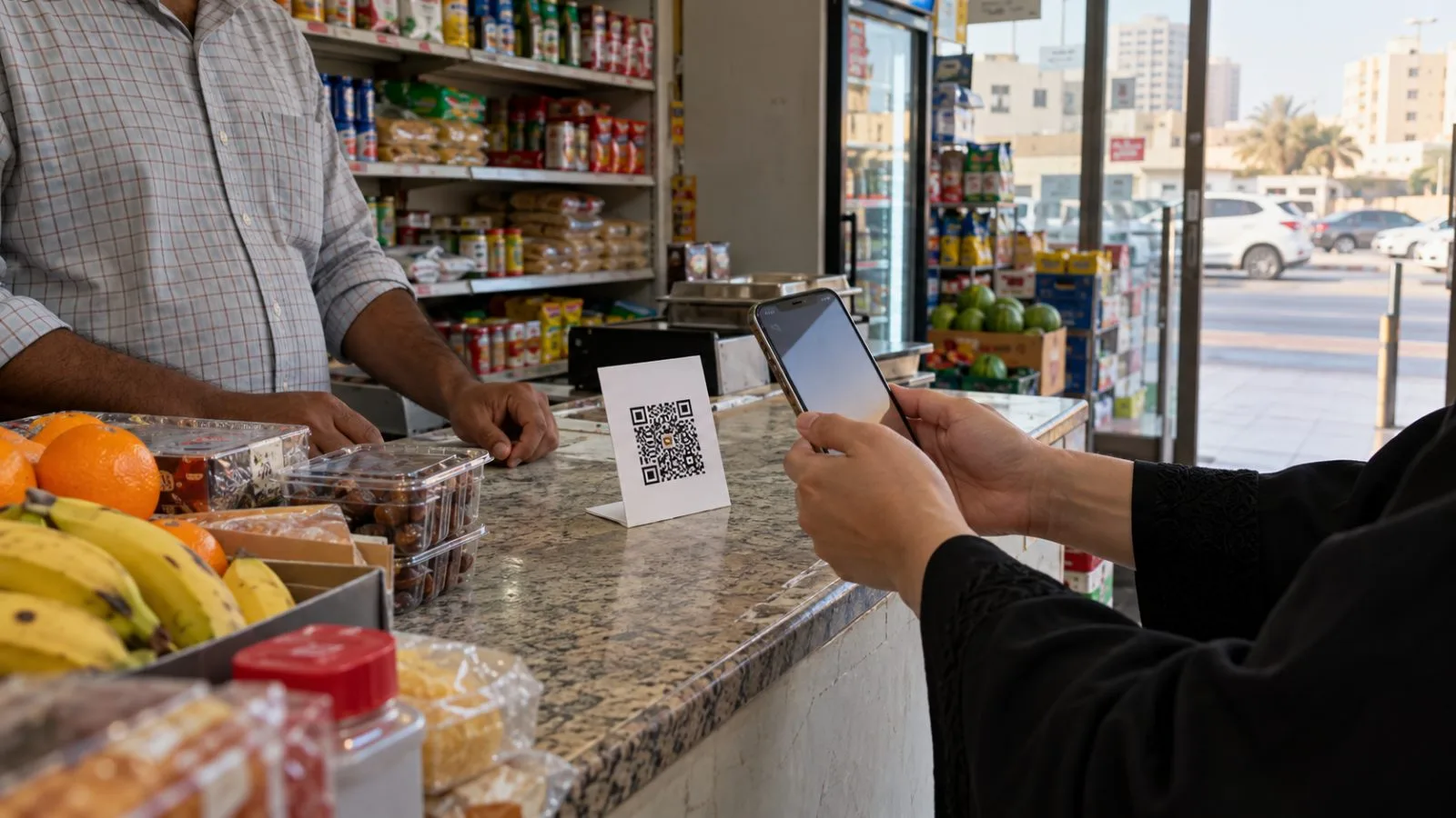 A customer scans a payment QR code at a café counter in Miami, Florida. / EconoTimes.ai