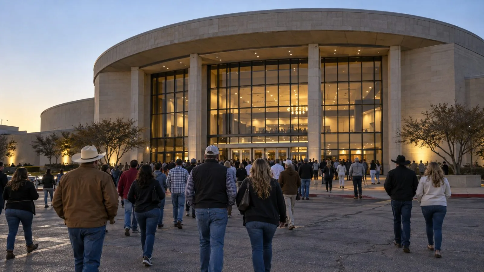 Supporters gather outside the Lubbock Memorial Civic Center in Lubbock, Texas. (AI-generated image / EconoTimes)