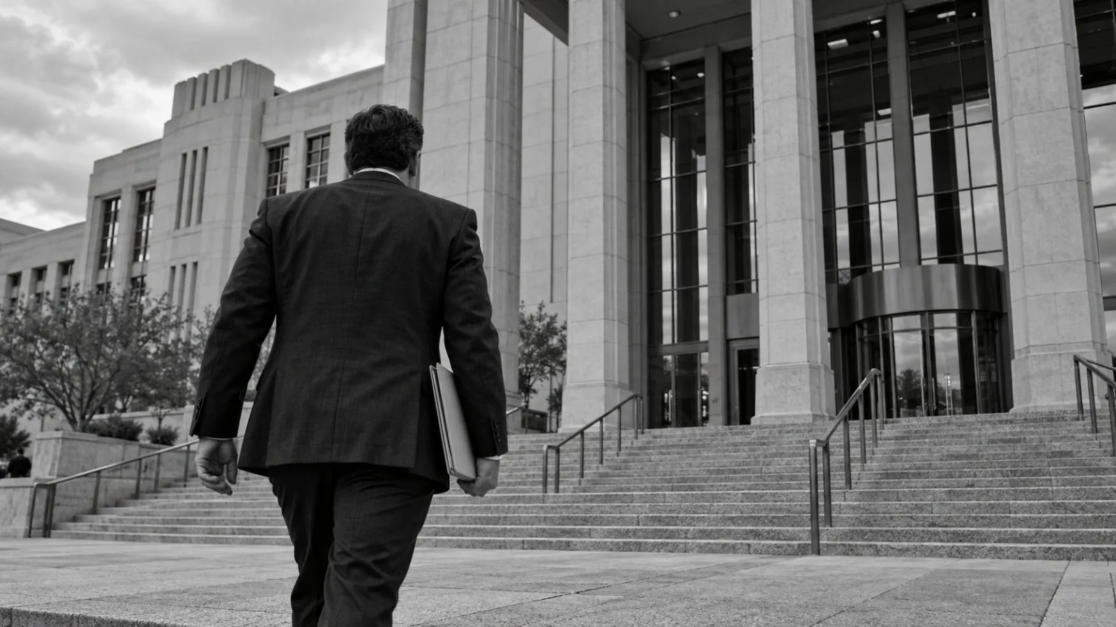 Visitors enter the Pete V. Domenici U.S. Courthouse in Albuquerque, New Mexico. (AI-generated image / EconoTimes)