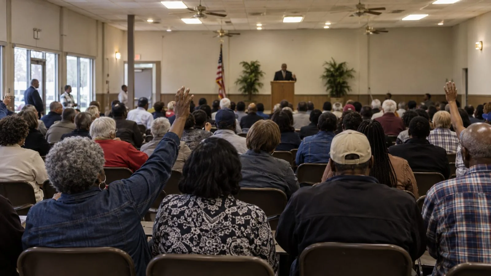Supporters gather at a campaign rally in Columbus, Mississippi. (AI-generated image / EconoTimes)