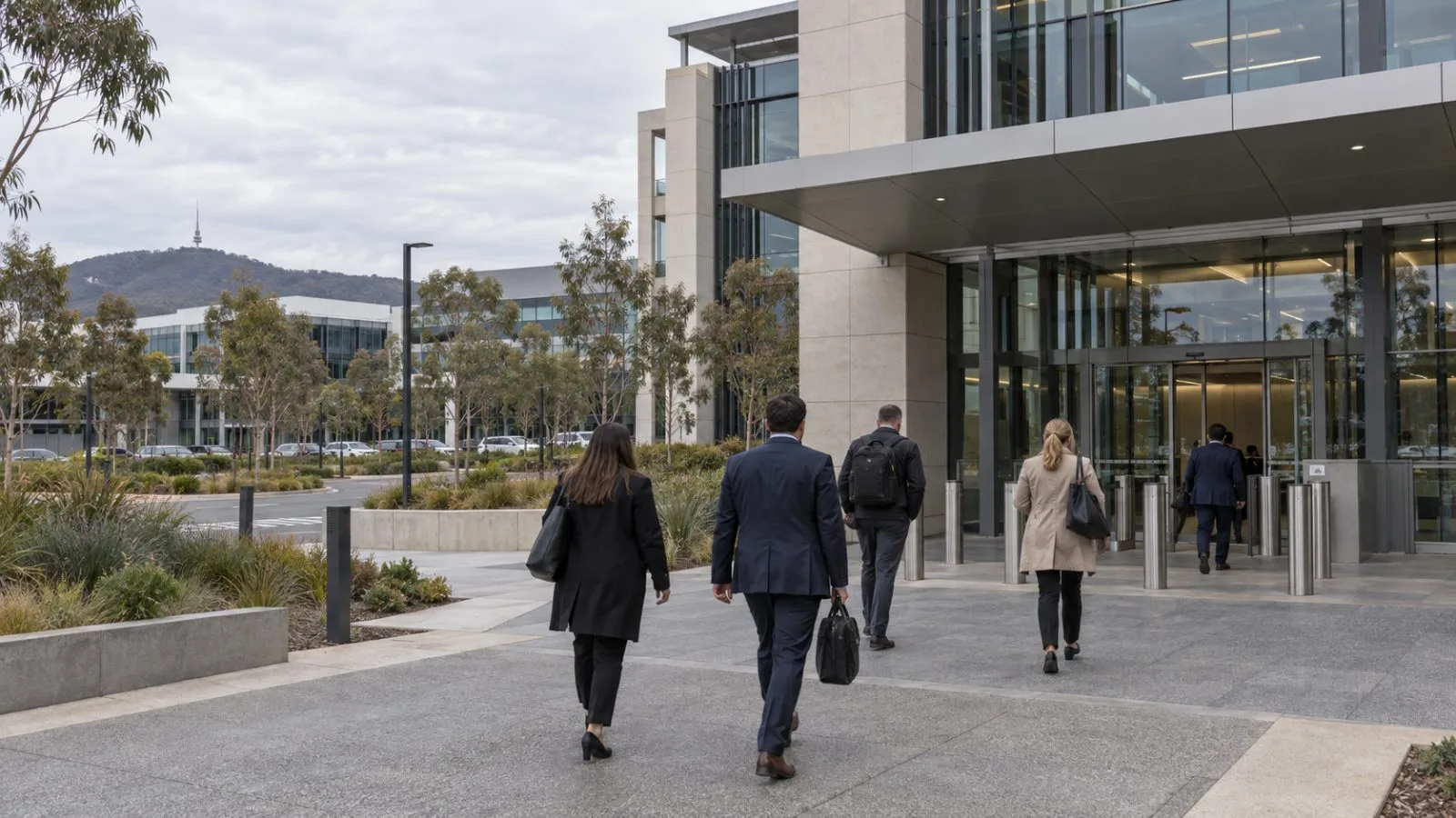 The Australian Cyber Security Centre stands at Brindabella Business Park in Canberra. (AI-generated image / EconoTimes)