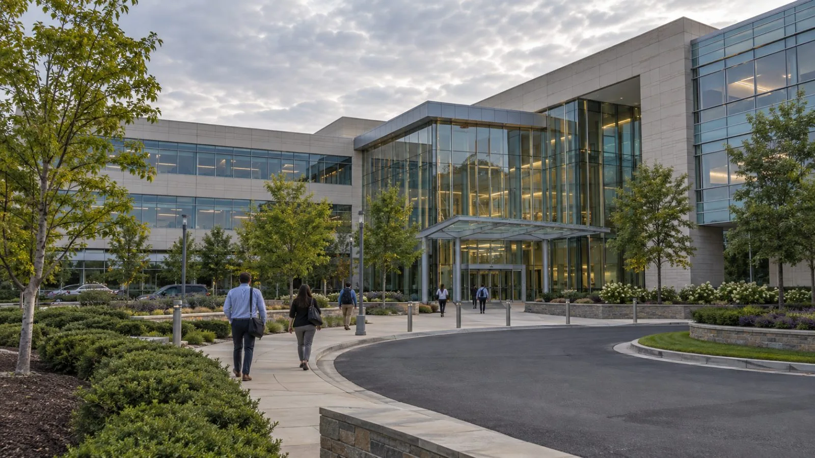People walk outside Northrop Grumman's headquarters in Falls Church, Virginia. (AI-generated image / EconoTimes)