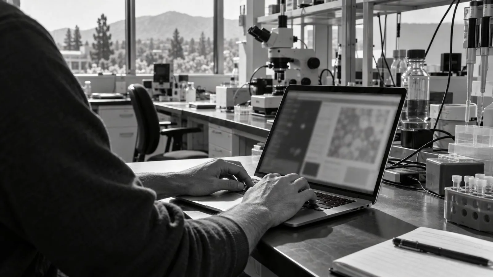 A researcher tests software in a computer laboratory in Mountain View, California. (AI-generated image / EconoTimes)