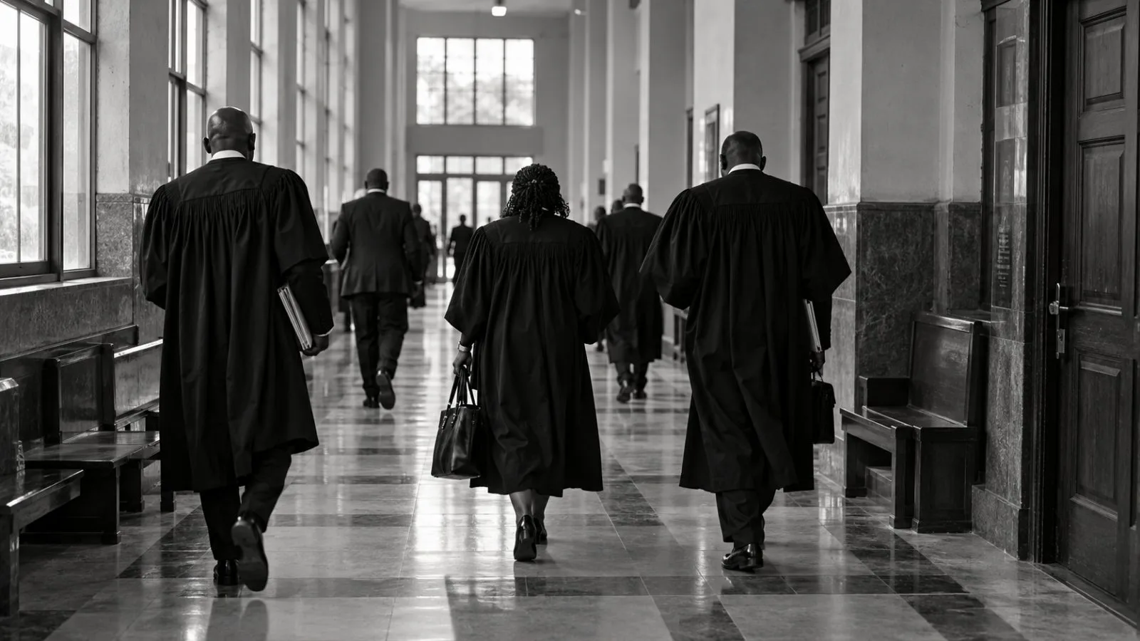 Lawyers walk through the Federal Capital Territory High Court in Abuja, Nigeria. (AI-generated image / EconoTimes)