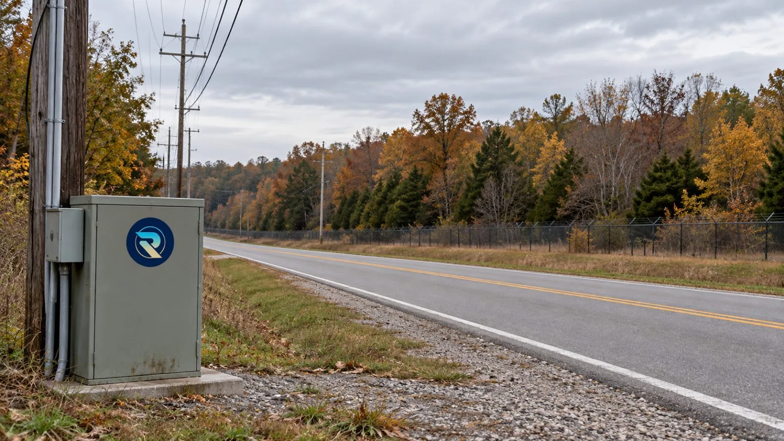 Power lines approach the wooded perimeter of Naval Weapons Station Crane in Indiana. / EconoTimes.ai