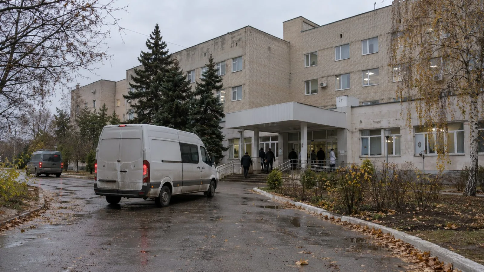 A humanitarian vehicle waits on a cleared road in Oleshky, Ukraine. (AI-generated image / EconoTimes)