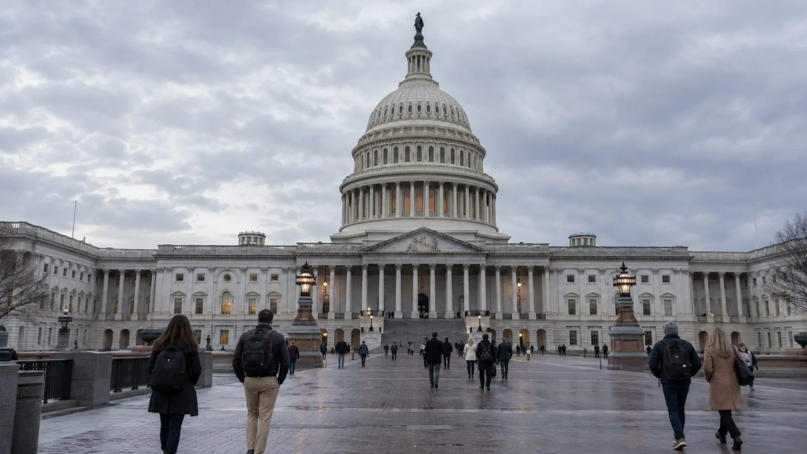 Visitors cross the plaza outside the U.S. Capitol in Washington, D.C. (AI-generated image / EconoTimes)