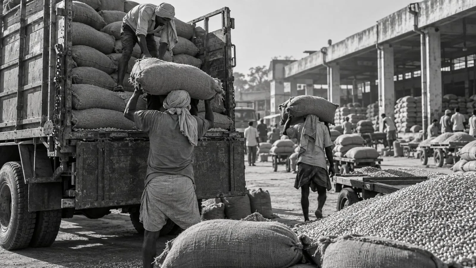 Refinery workers inspect pipework at Bharat Petroleum’s Mumbai complex in Mahul, India / EconoTimes.ai (mono)