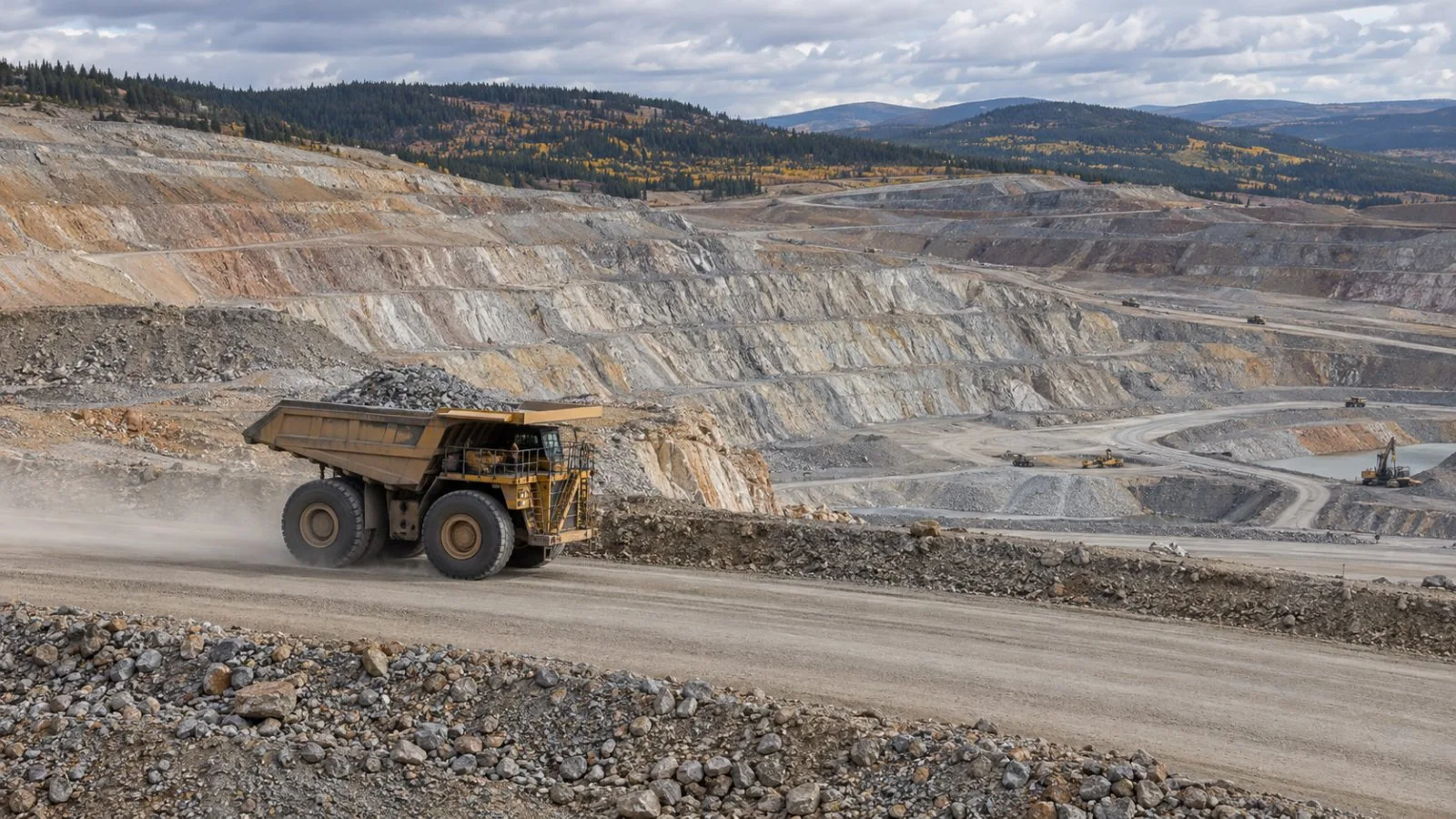 A haul truck works a terraced pit at Highland Valley Copper near Logan Lake, British Columbia. / EconoTimes.ai