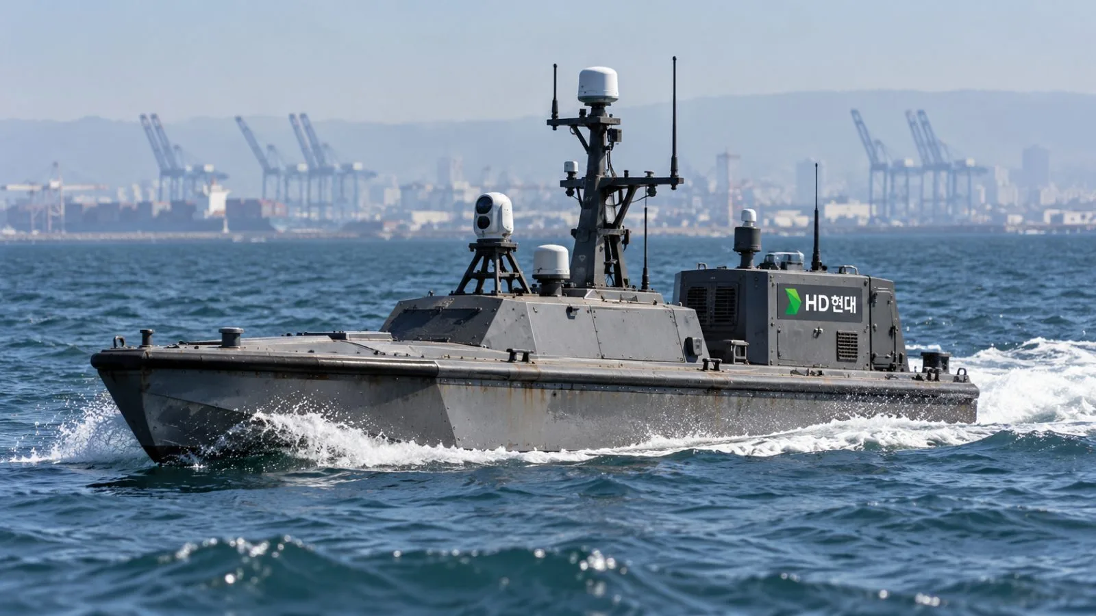 An uncrewed surface vessel travels through waters off Long Beach, California / EconoTimes.ai