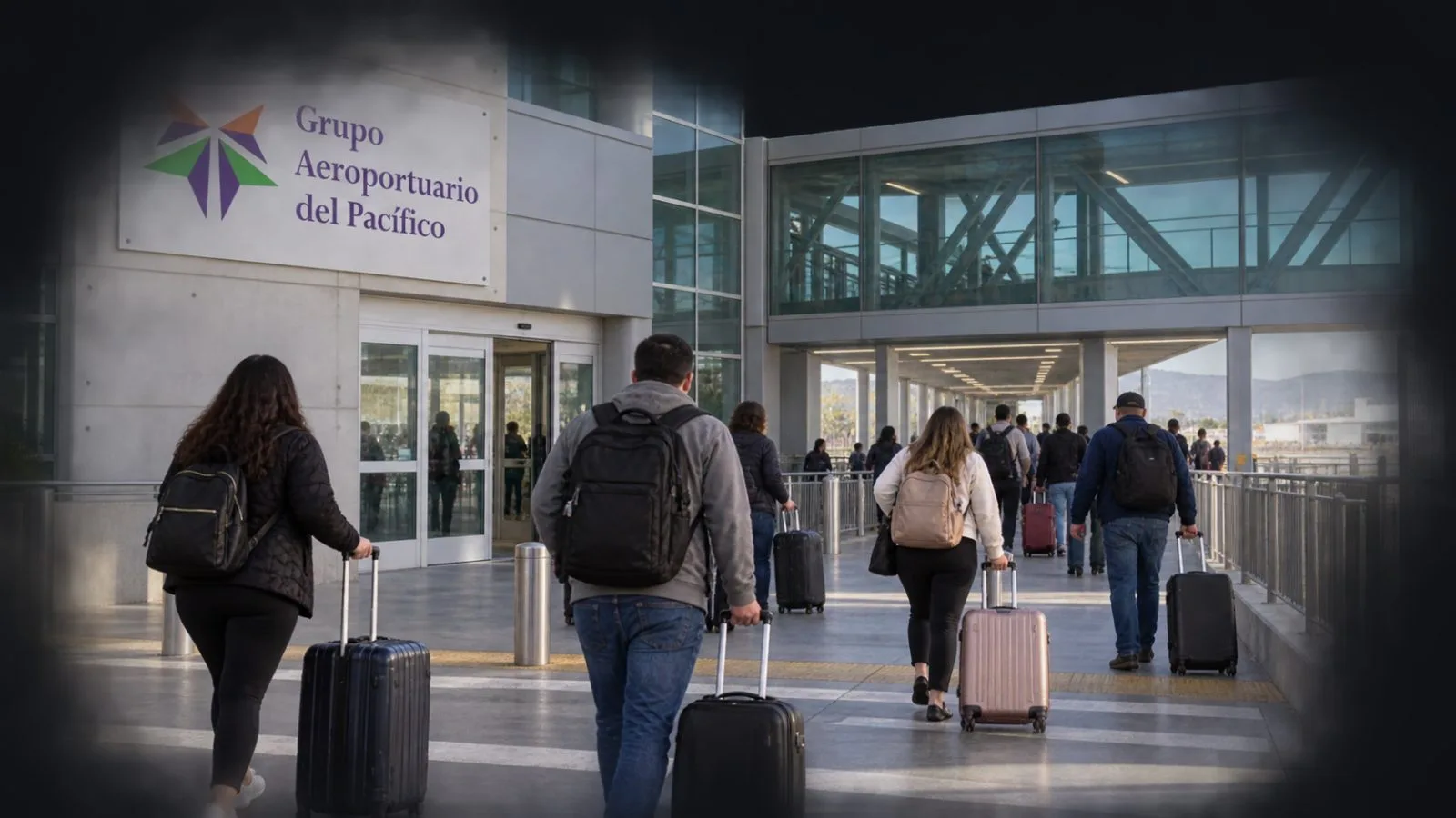 Travelers wheel luggage toward the Cross Border Xpress terminal in San Diego, California. / EconoTimes.ai