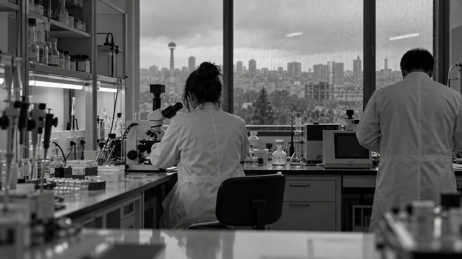 Researchers examine laboratory equipment at a bench in Ankara, Türkiye. (AI-generated image / EconoTimes)