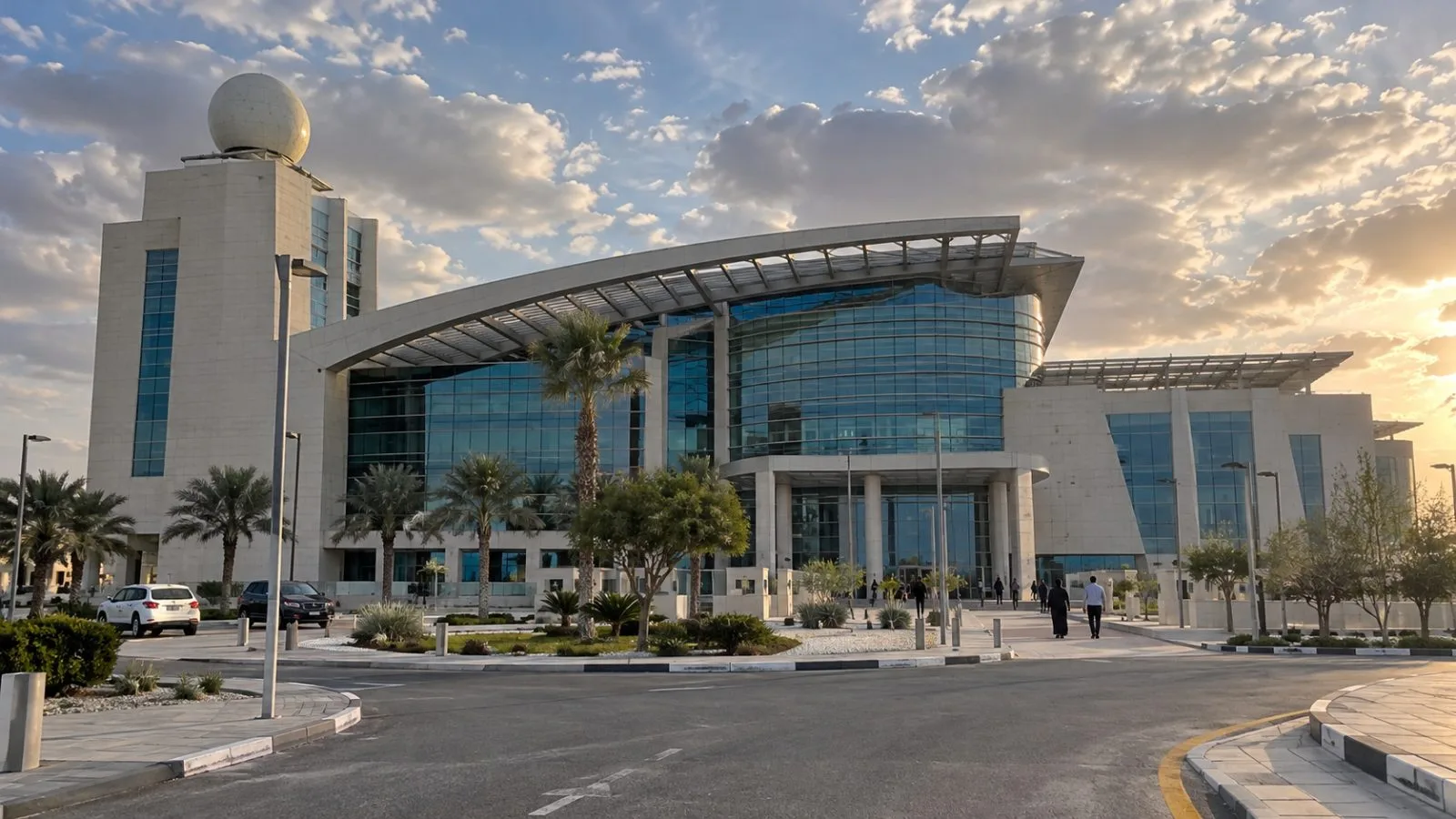 Clouds gather above the National Center of Meteorology in Abu Dhabi, United Arab Emirates. (AI-generated image / EconoTimes)