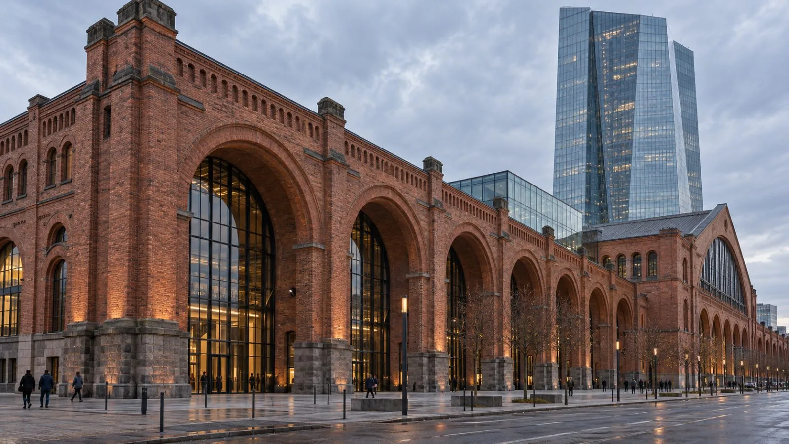 Commuters pass the European Central Bank headquarters in Frankfurt’s Ostend district on an overcast day. / TokenPost.ai (macro)