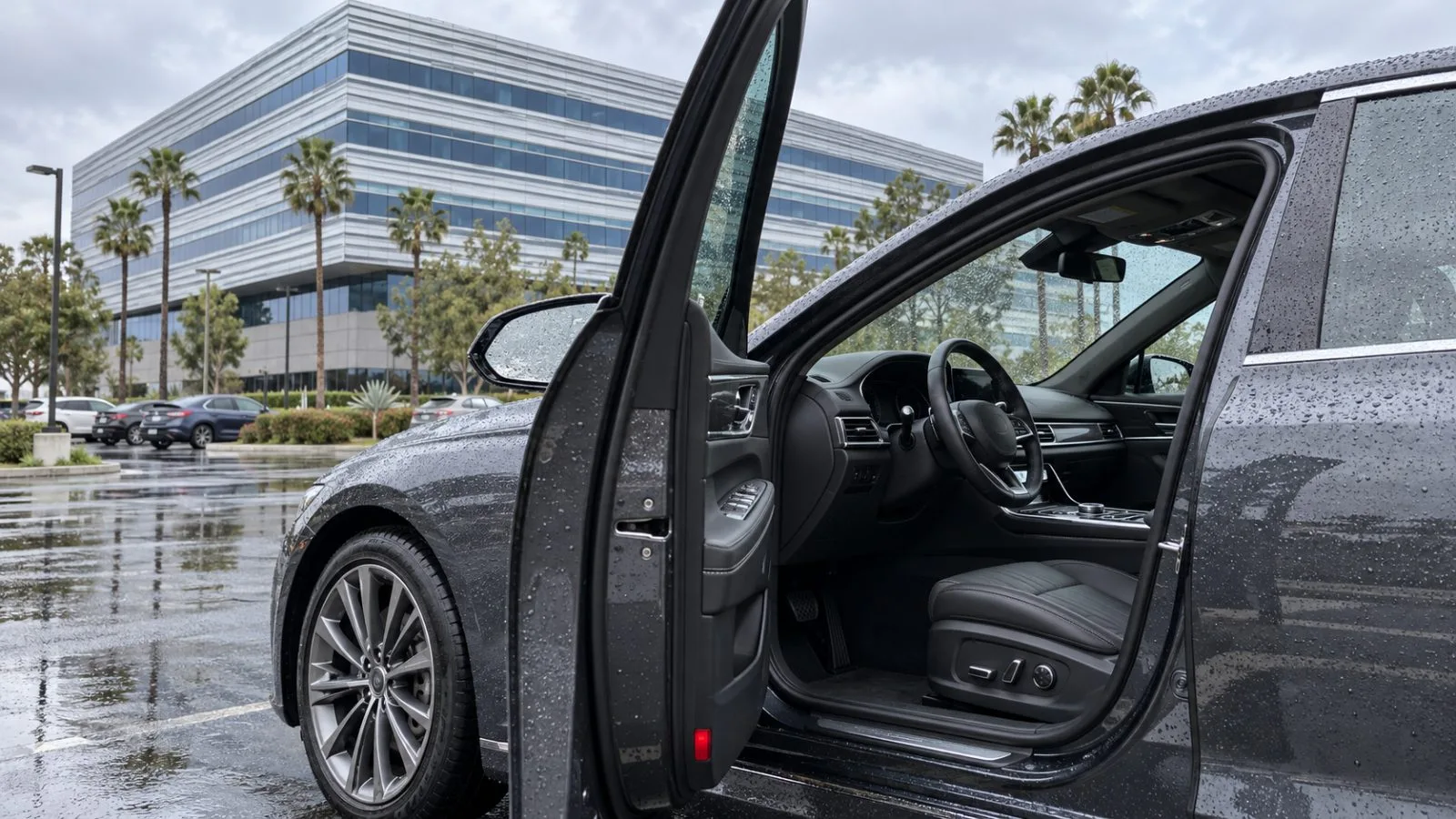 The power-seat controls on a Genesis G80 are visible in Fountain Valley, California / EconoTimes.ai