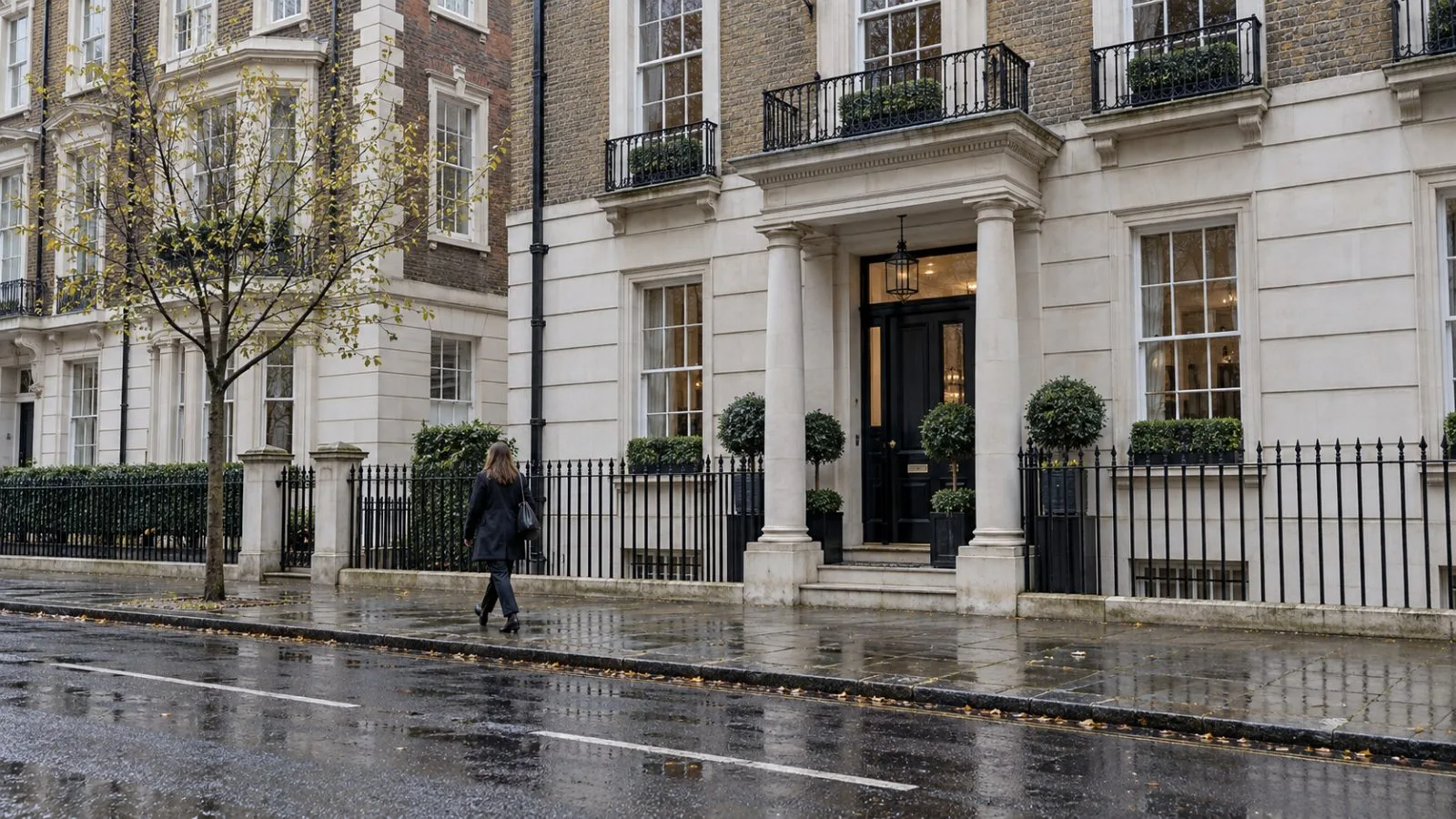 A residential building stands on George Street in London's Marylebone district. (AI-generated image / EconoTimes)