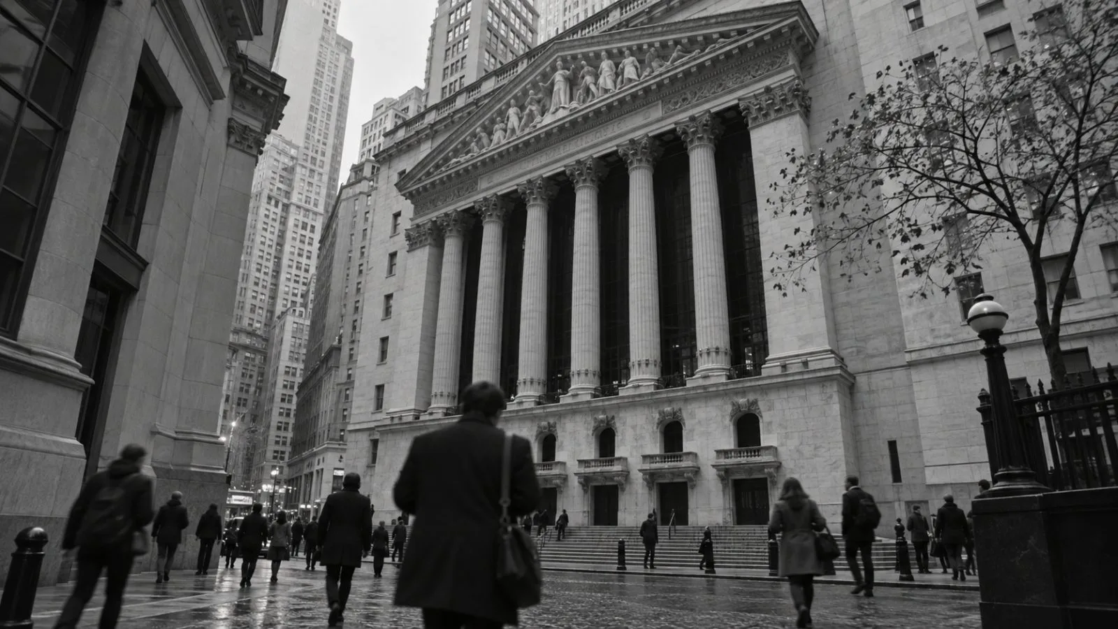 Pedestrians pass the New York Stock Exchange in Lower Manhattan, New York. (AI-generated image / EconoTimes)