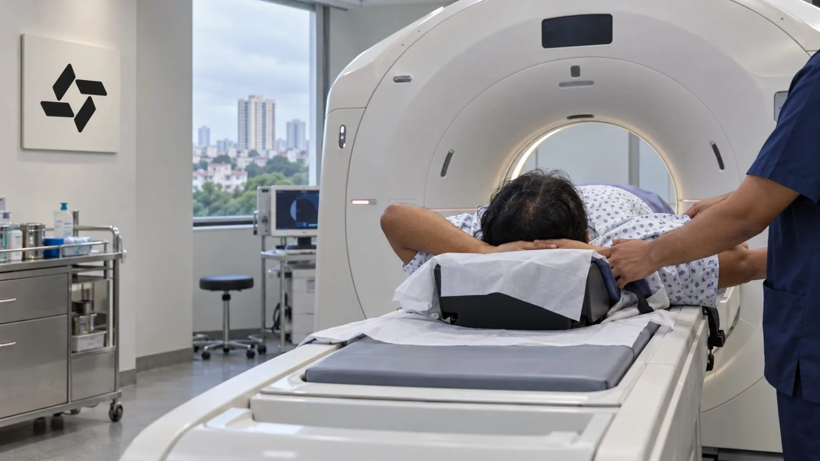 A CT scanner stands ready inside a preventive health screening center in Bengaluru, India. / EconoTimes.ai