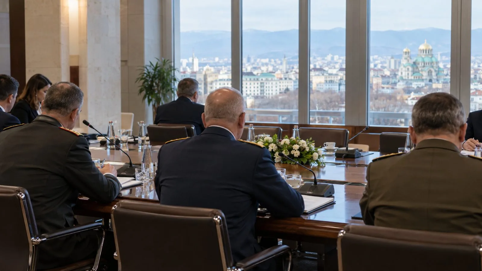 Officials gather around a conference table in Sofia, Bulgaria. (AI-generated image / EconoTimes)