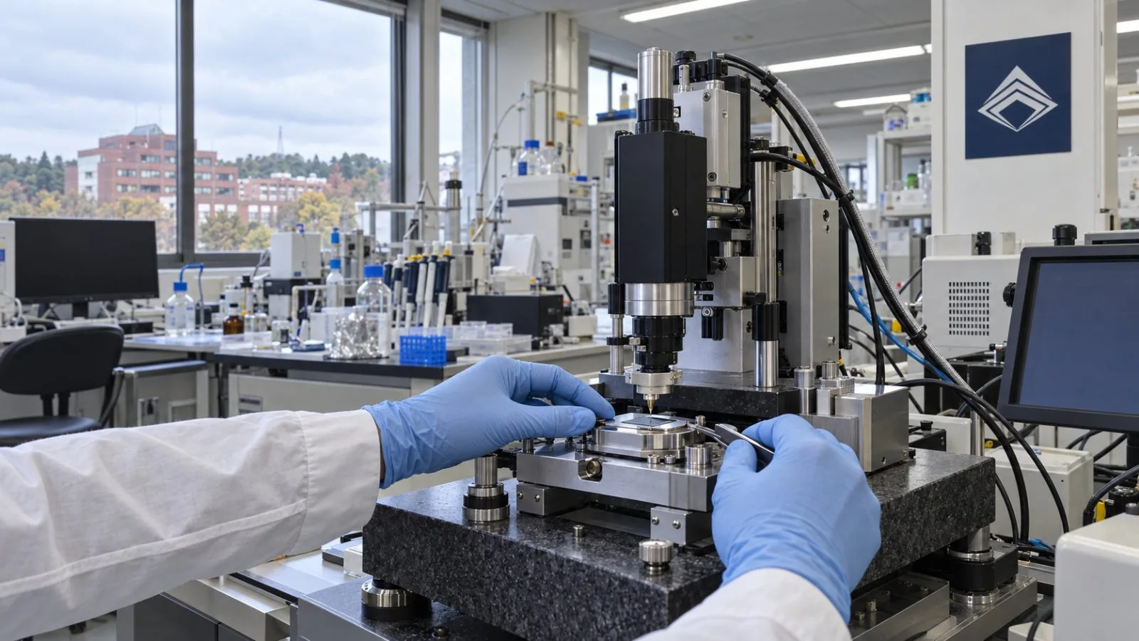 A high-speed atomic force microscope stands in a laboratory at Kanazawa University in Kanazawa, Japan. / EconoTimes.ai