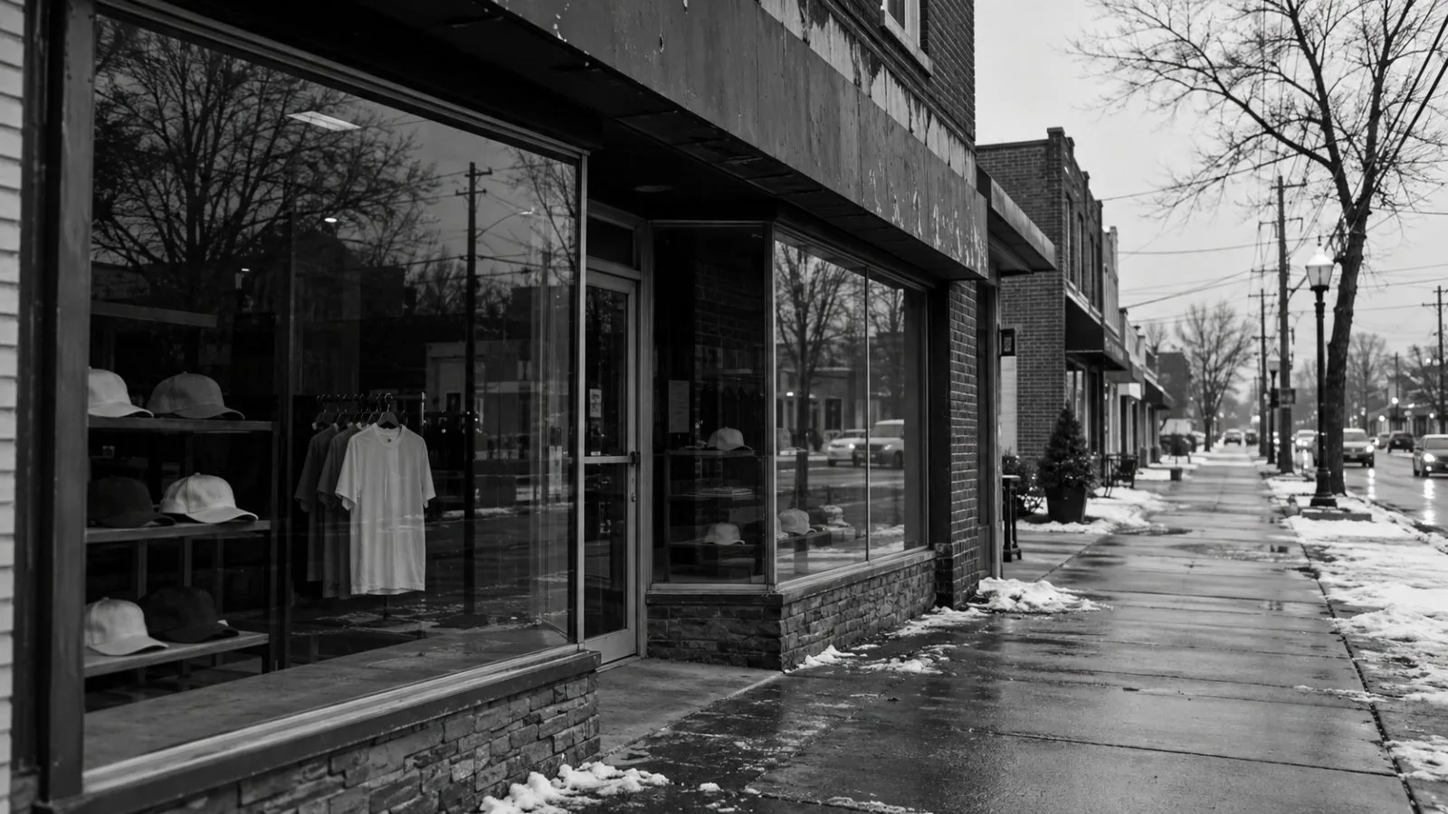 A political merchandise storefront displays hats and shirts in Bensalem, Pennsylvania. (AI-generated image / EconoTimes)