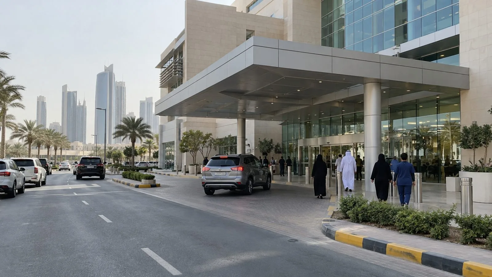 Patients enter a hospital in Abu Dhabi, United Arab Emirates. (AI-generated image / EconoTimes)